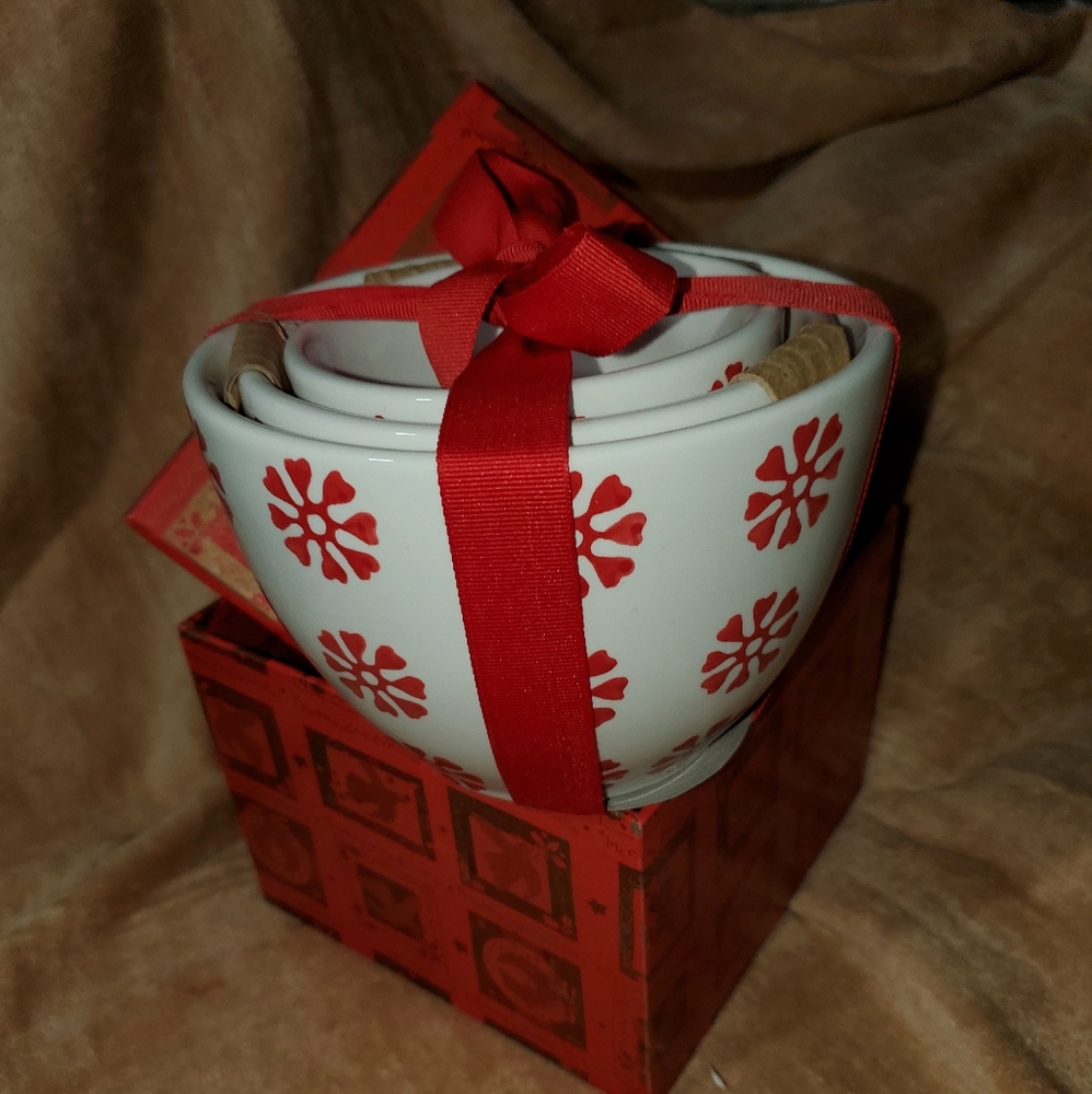 NWB Crate&Barrel Red and White Decorative Bowls